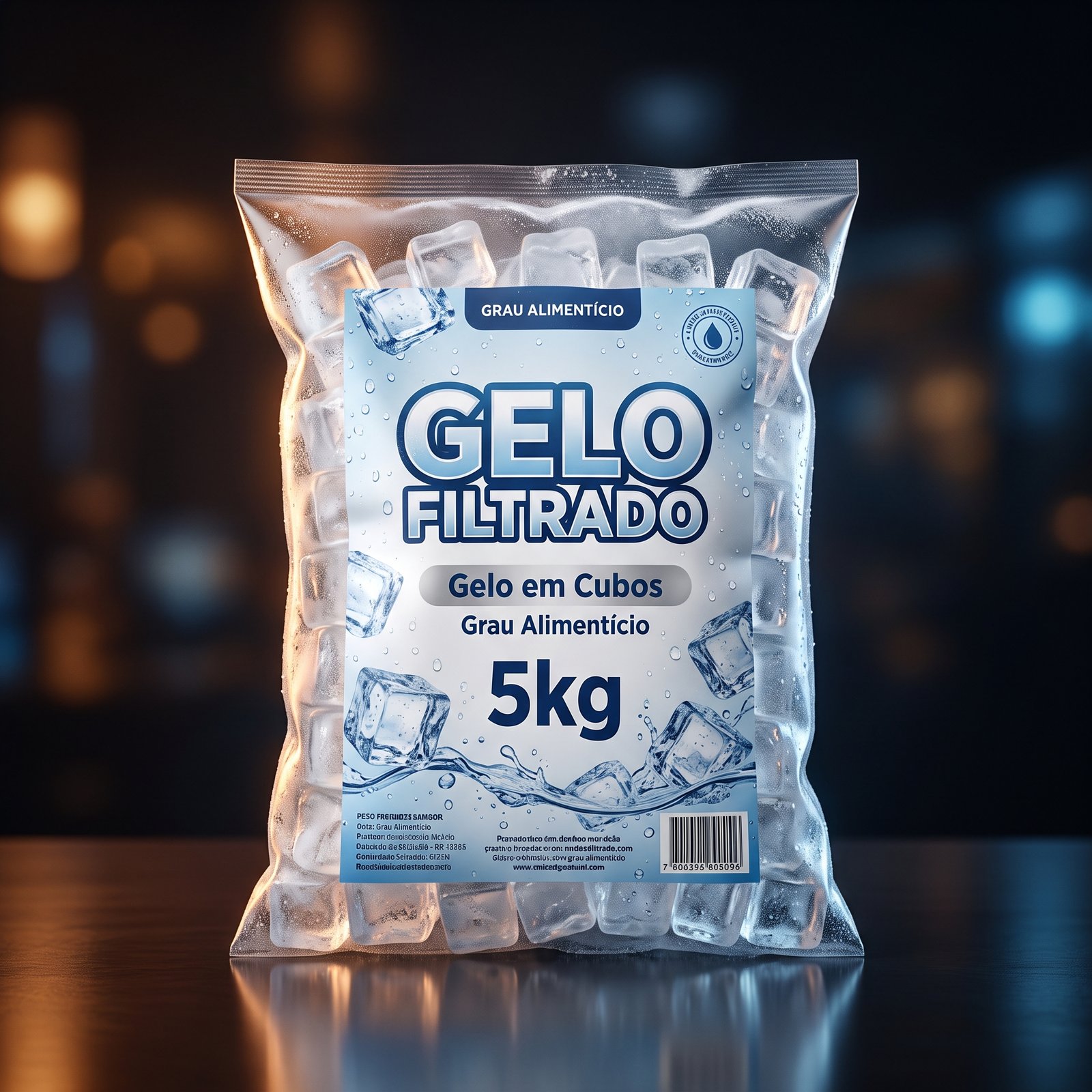 Gelo Filtrado em Cubos 5kg (Grau Alimentício)